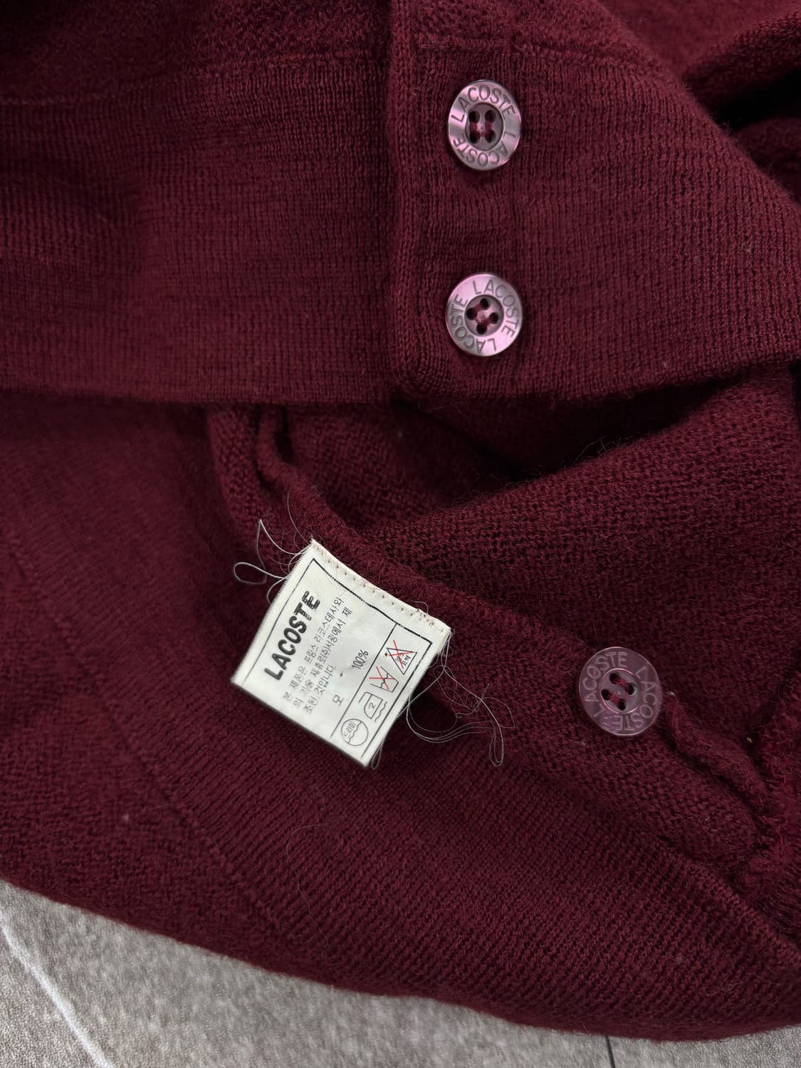 Lacoste 90's Cardigan   표기 𝑆𝑖𝑧𝑒 : 10 상품이미지5