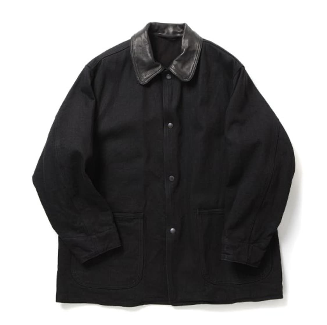 25aw comoli 코모리 레더 데님 워크 자켓 상품이미지1