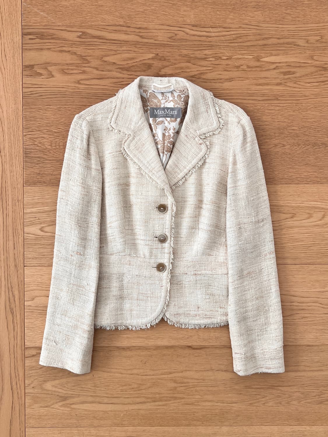 막스마라 실크 100% 트위드 프린지 재킷 Made in Italy 상품이미지1