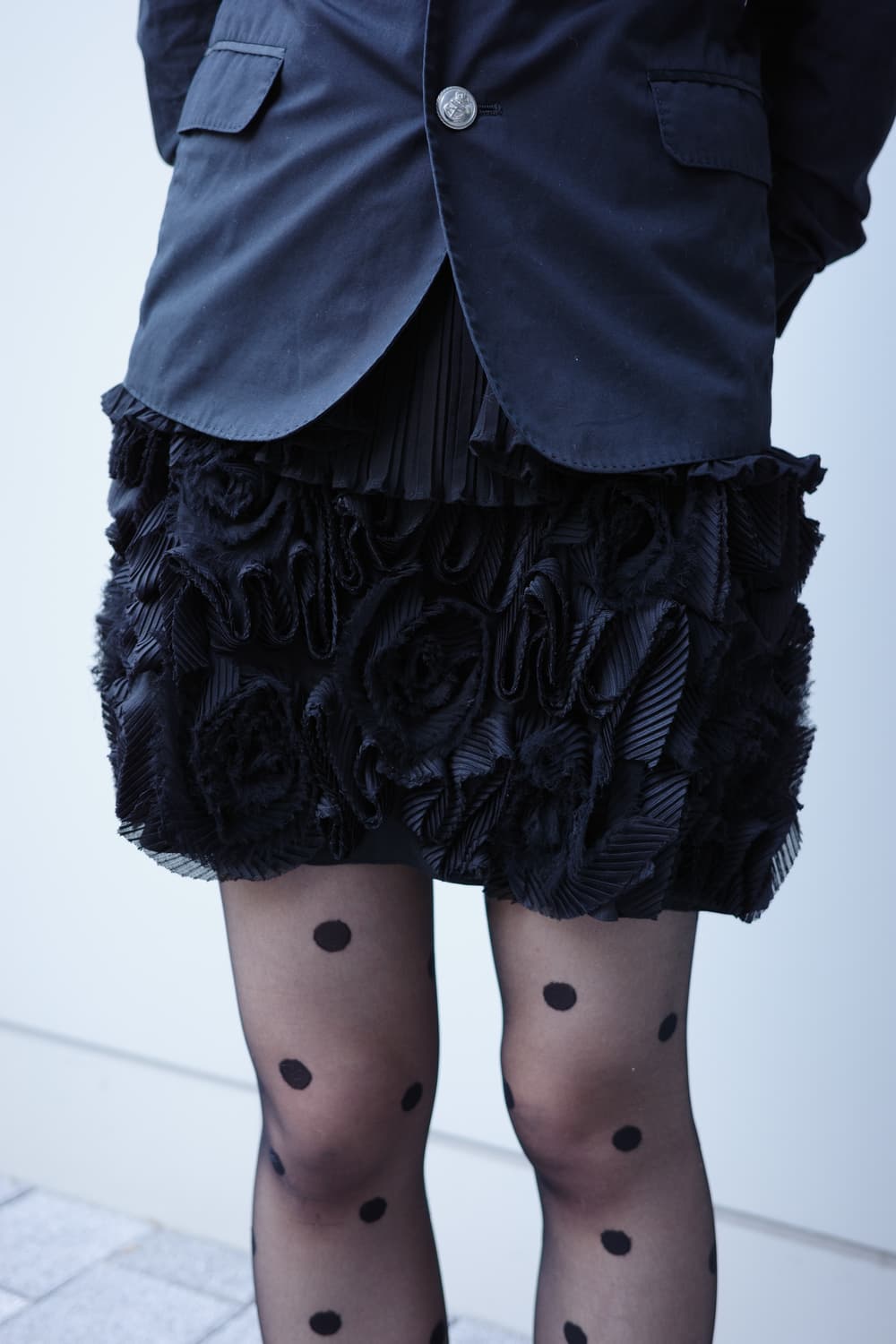 빈티지 블랙 실크 플리츠 원피스 상품이미지4