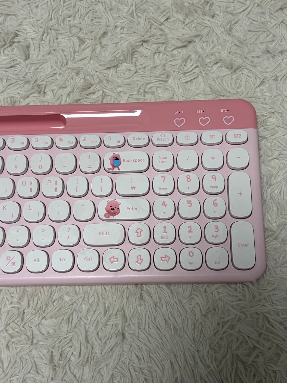 잔망루피 핑크 무선 키보드마우스 세트 상품이미지4