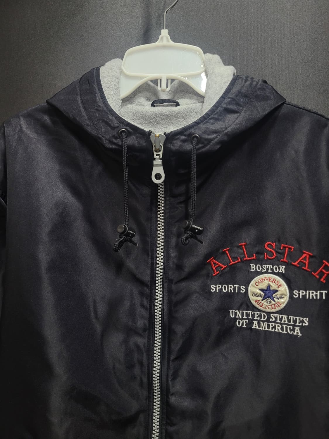 CONVERSE 올스타 올드스쿨 빅로고 자수로고 웜업 후드 집업 자켓  상품이미지2