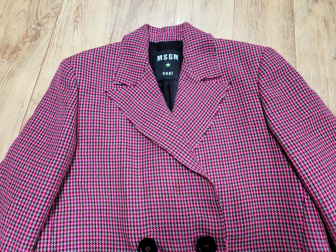 MSGM 더블 브레스트 체크울코트 55-66 상품이미지5