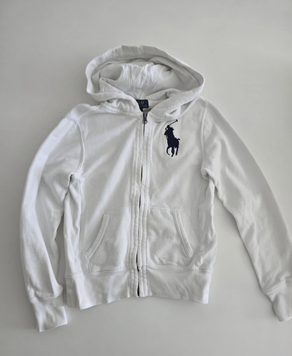 폴로 빅포니 흰색 후드집업 화이트 상품이미지1