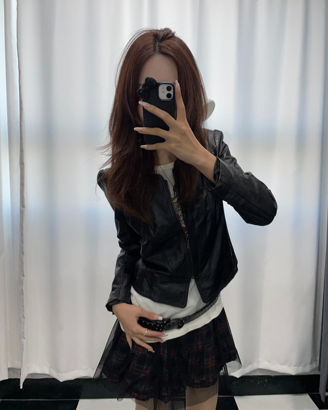 🎸블랙 레더 자켓 상품이미지4