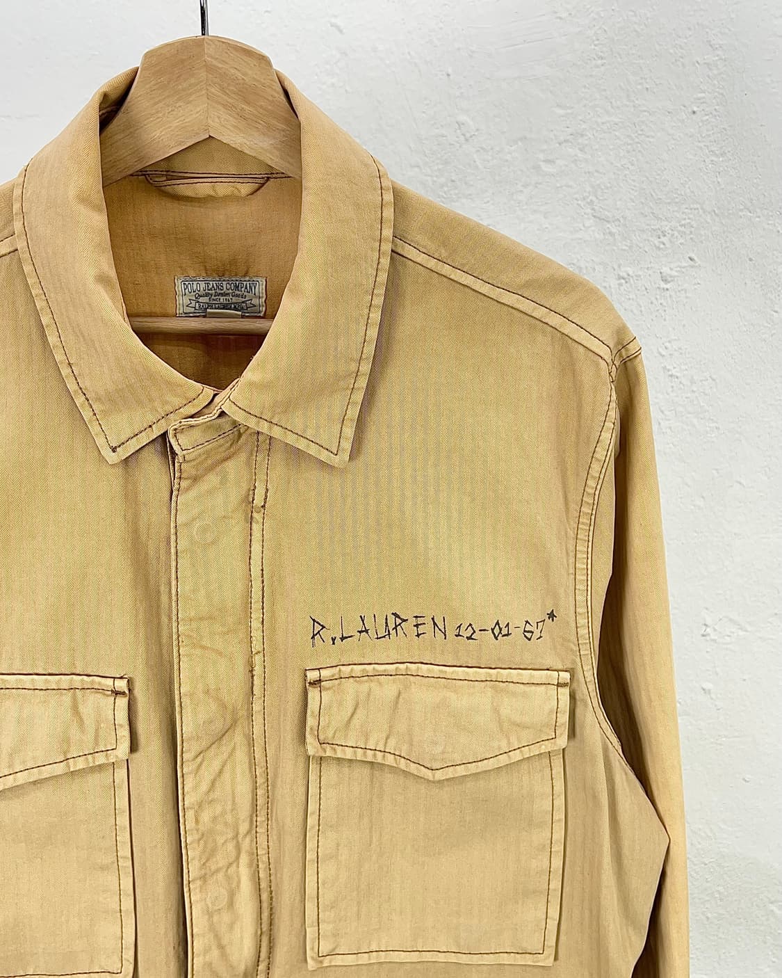 폴로 진스 베이지 스냅 스티치 밀리터리 워크 자켓 상품이미지3