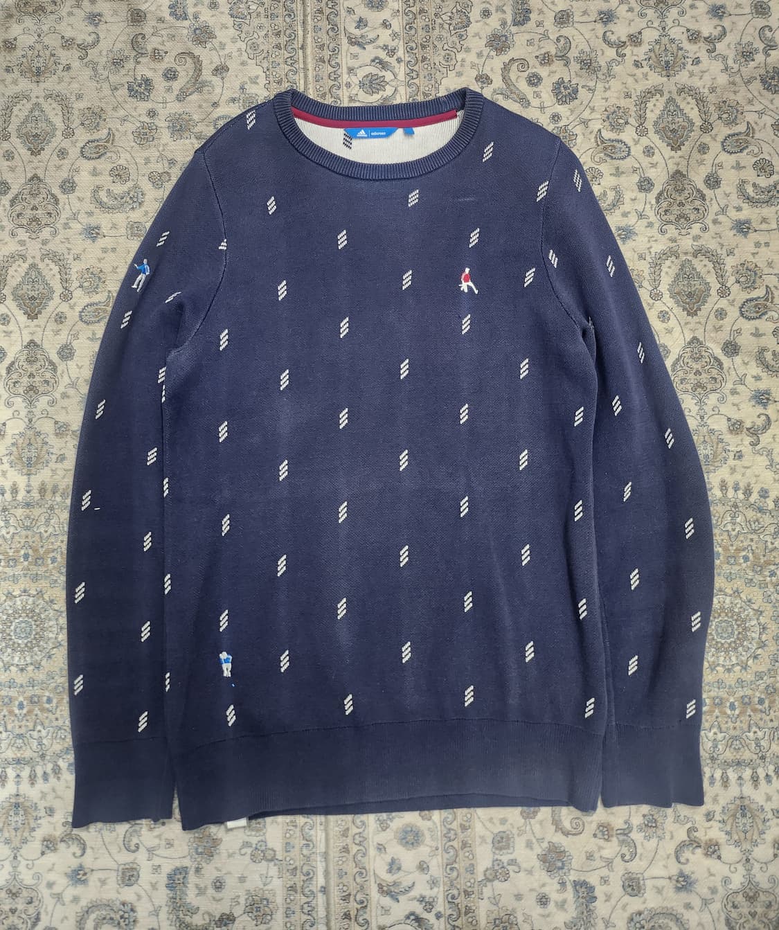 아디다스 아디크로스 패턴 네이비 니트 M 상품이미지1