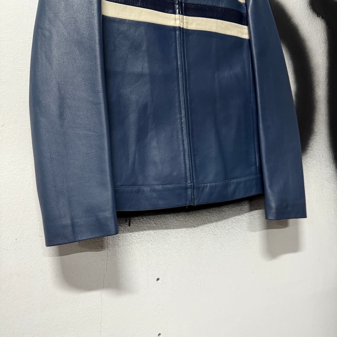 VTG 빈티지 리얼 쉽스킨 컬러블록 배색 크롭 양가죽 싱글 자켓 상품이미지4