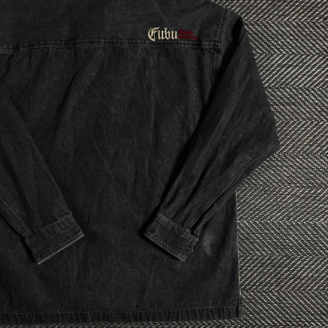 00s 후부 올드스쿨 박시핏 데님 캔버스 셔츠o 3633 상품이미지6