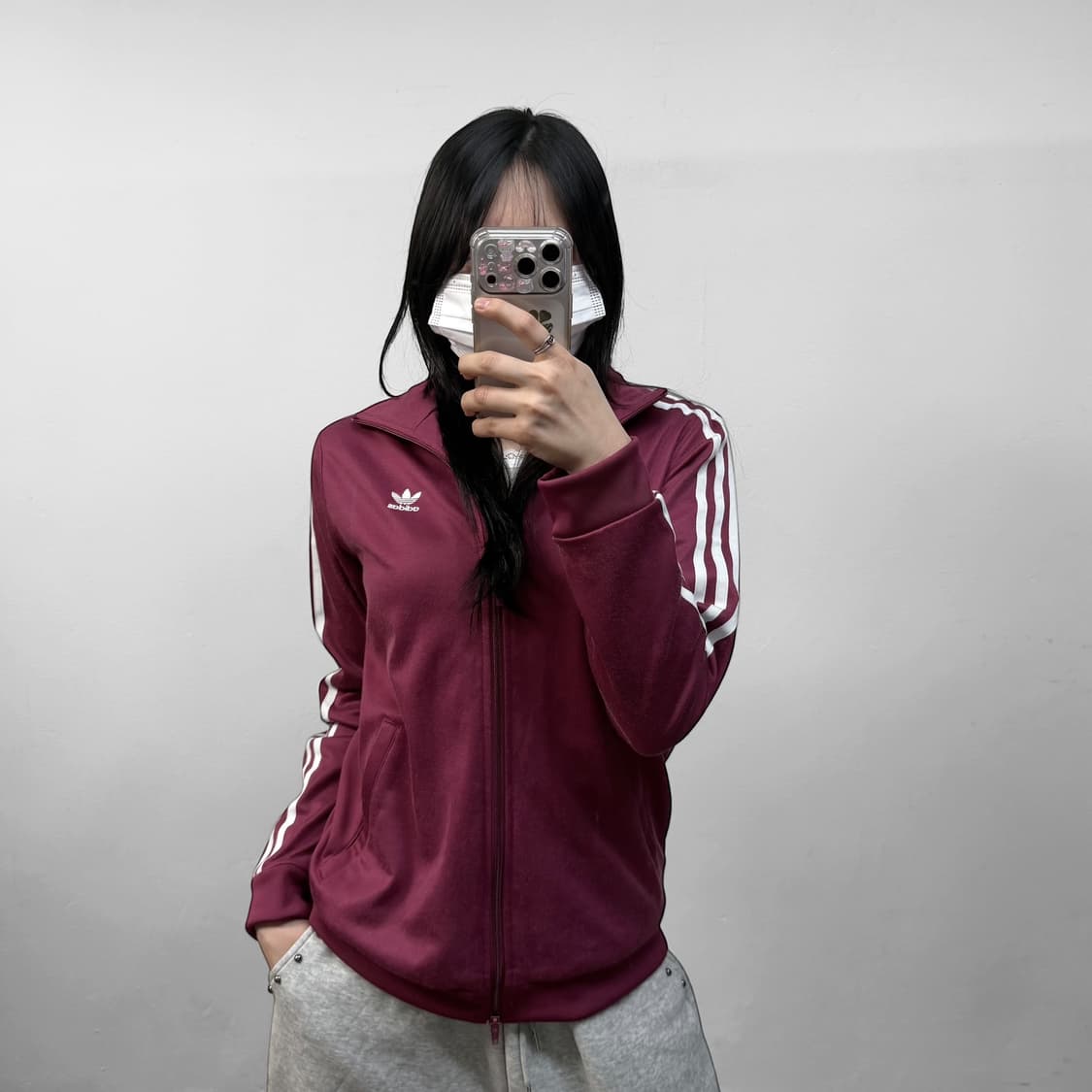 아디다스 베켄바우어 트랙탑 져지 버건디 상품이미지1
