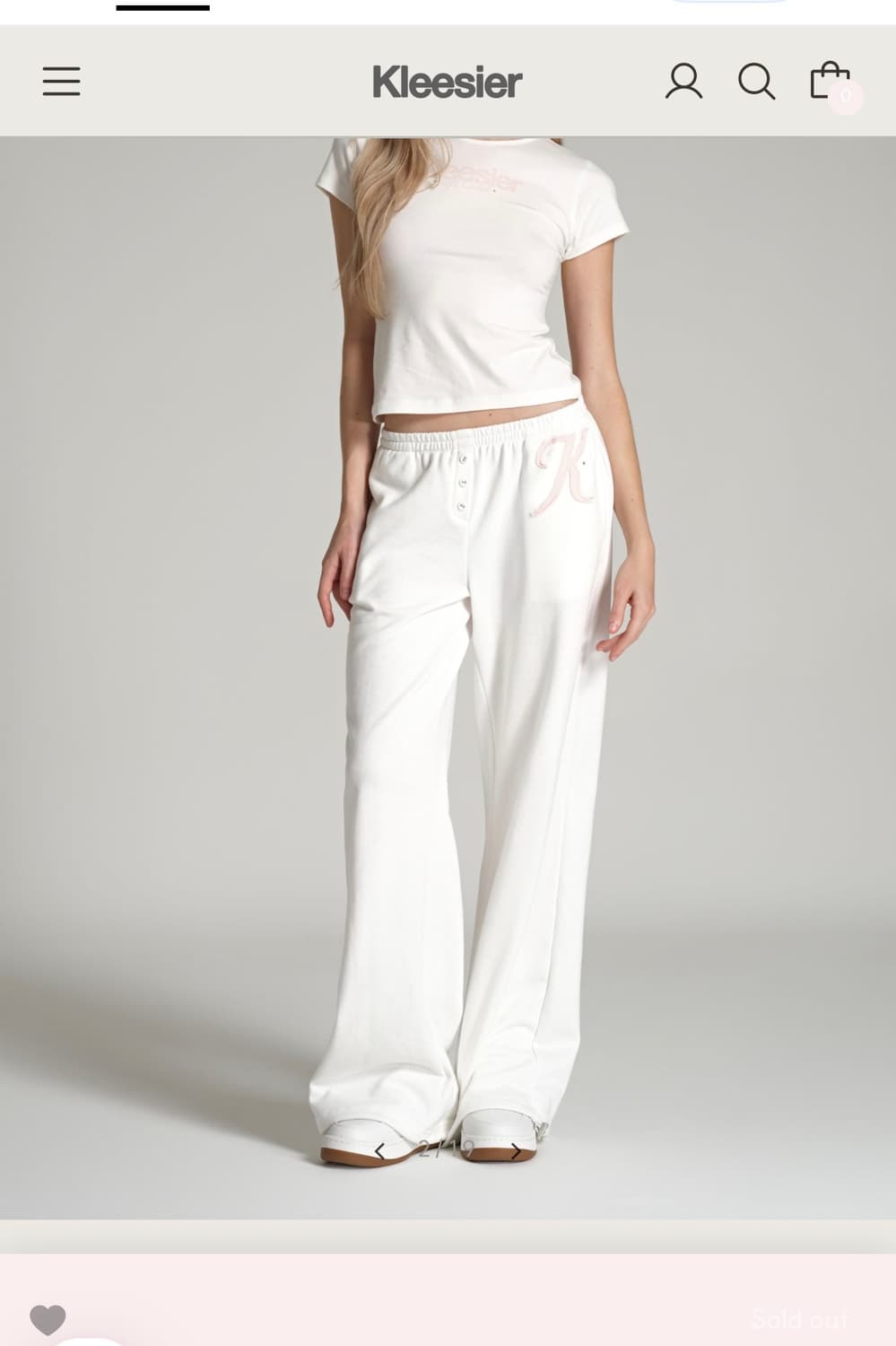 새상품 클리시어 케이에센셜 조거팬츠 화이트 상품이미지2