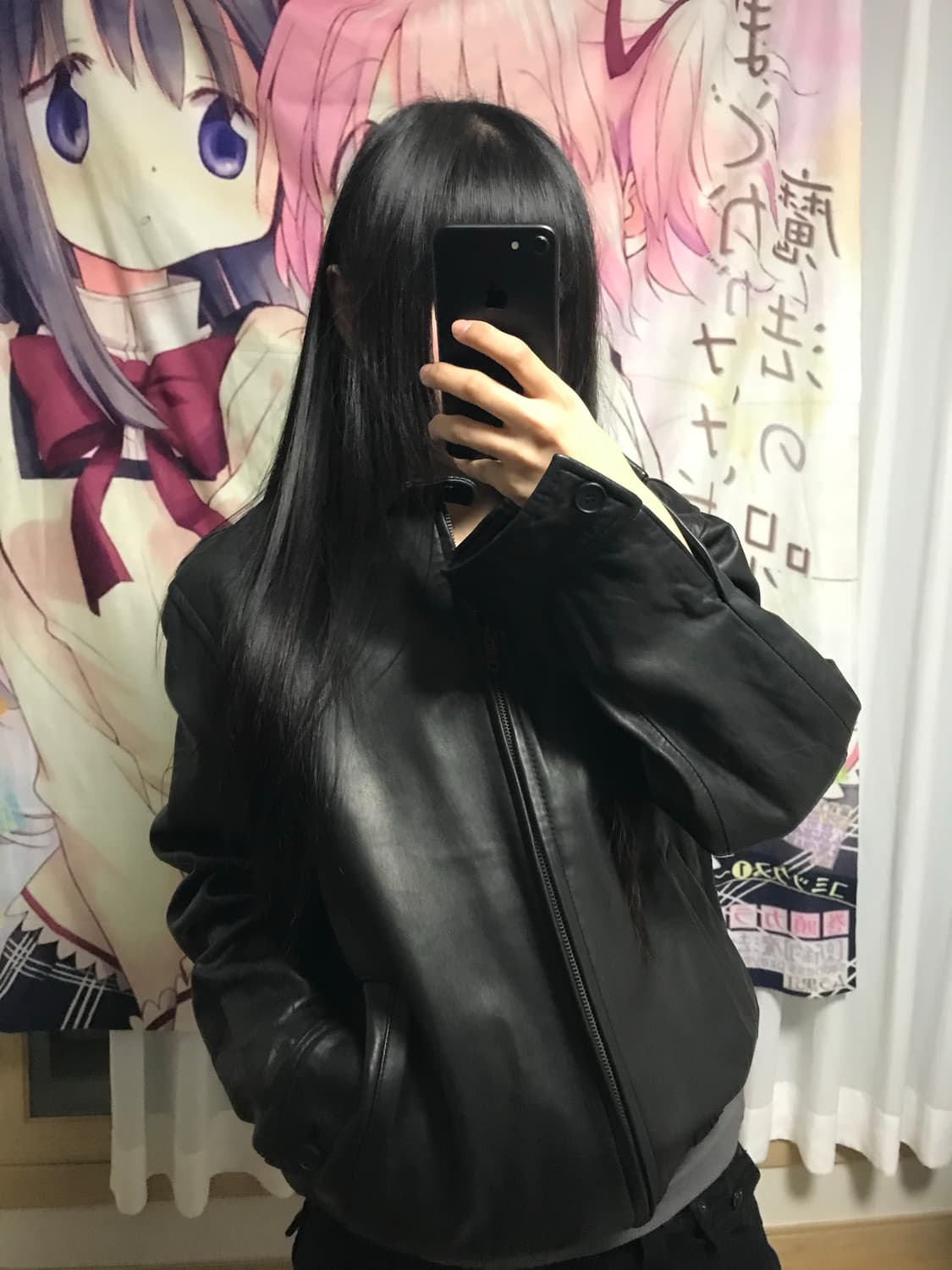 클래식 블랙 레더자켓 상품이미지4