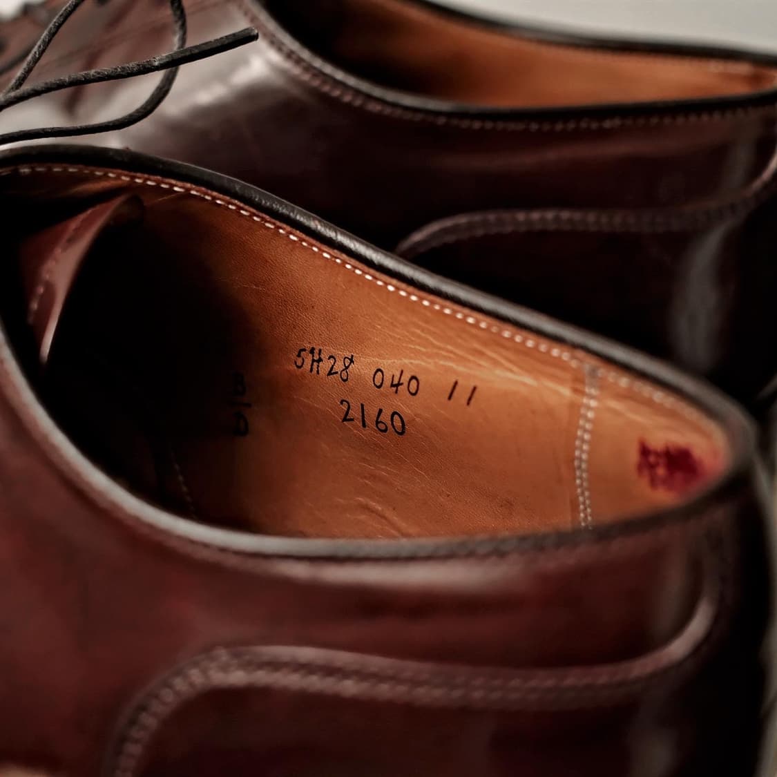 알든 2160 10D 코도반 스트레이트팁 더비 버건디 상품이미지4