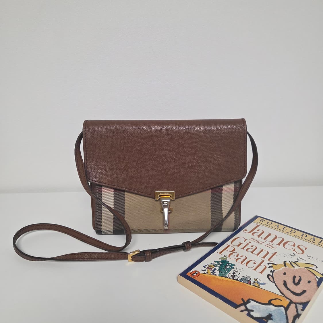 BURBERRY 버버리 정품 맥켄 크로스백 숄더 패브릭 레더백 빈티지체크 상품이미지2