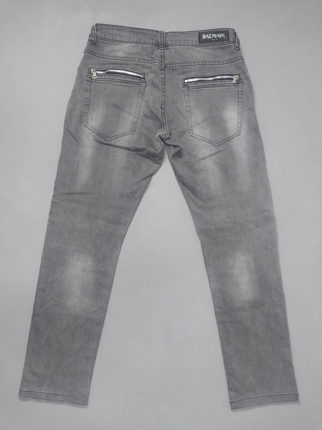 [32] 발망 그레이워싱 지퍼디자인 테이퍼드진 청바지 상품이미지7