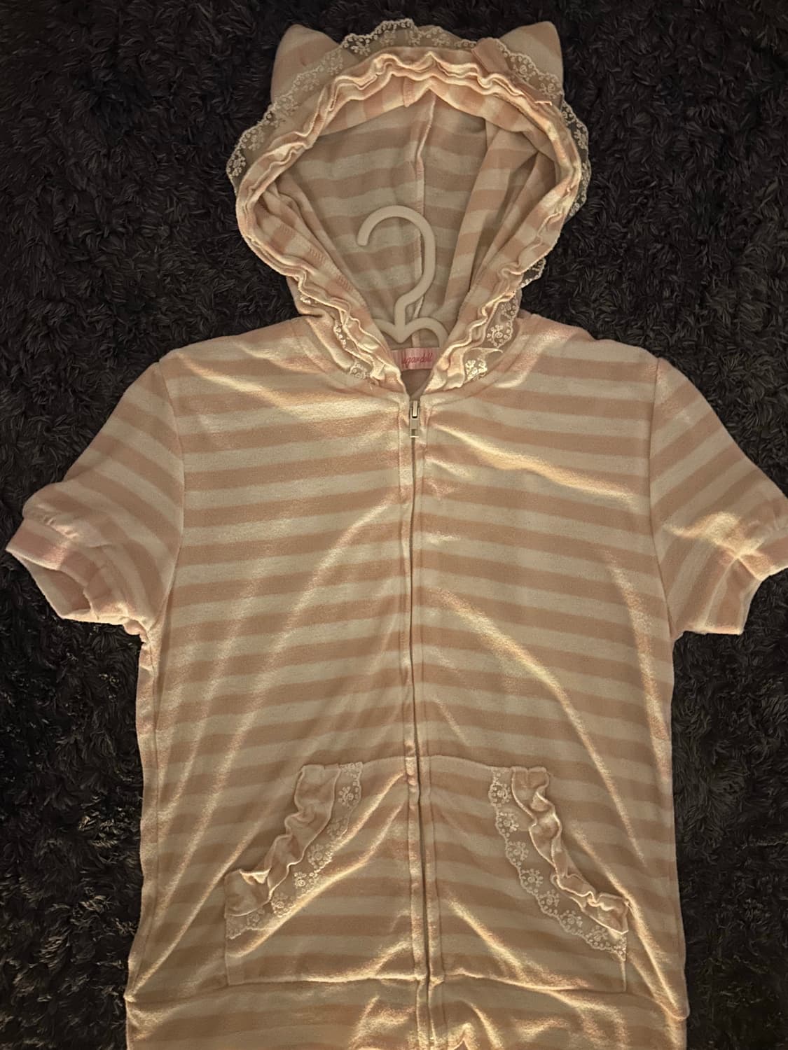 갸루 양산형 일녀 반팔 후드집업 네코미미 판매합니당 상품이미지1