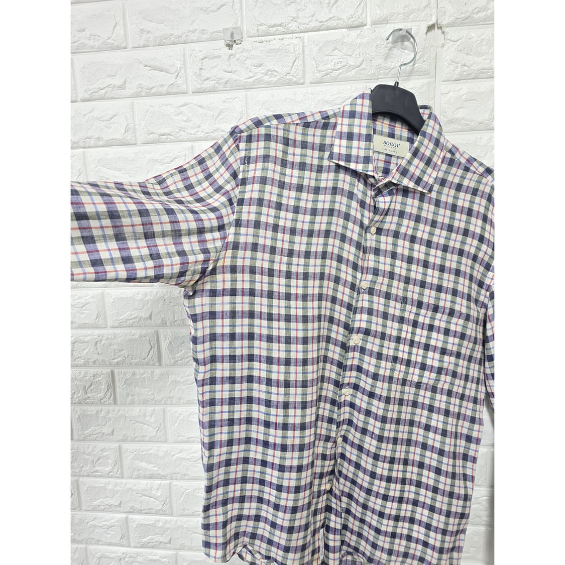 택포_ 보기 Boggi Milano 체크 셔츠 남성 L 상품이미지3