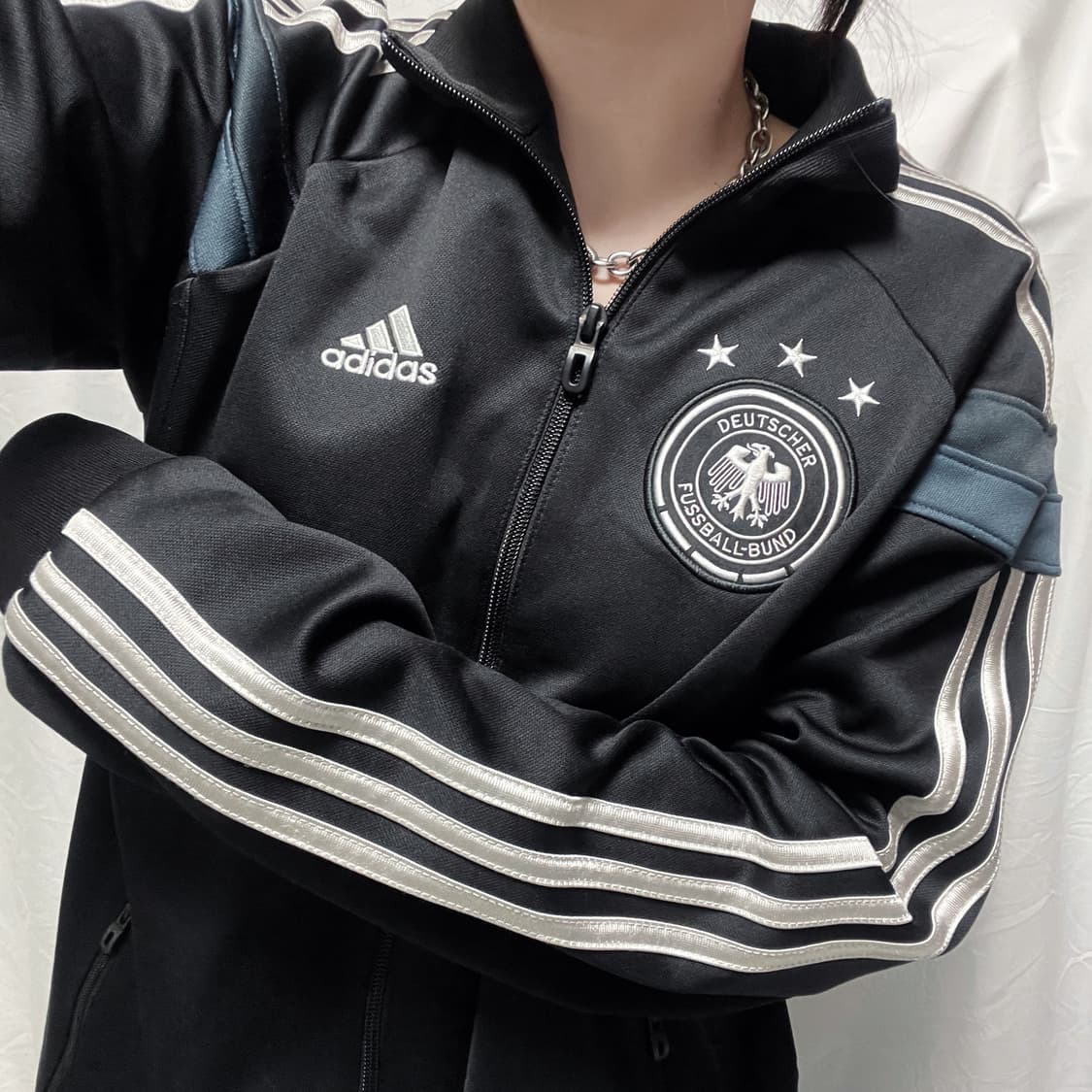 아디다스 독일 실버 삼선 져지 상품이미지1