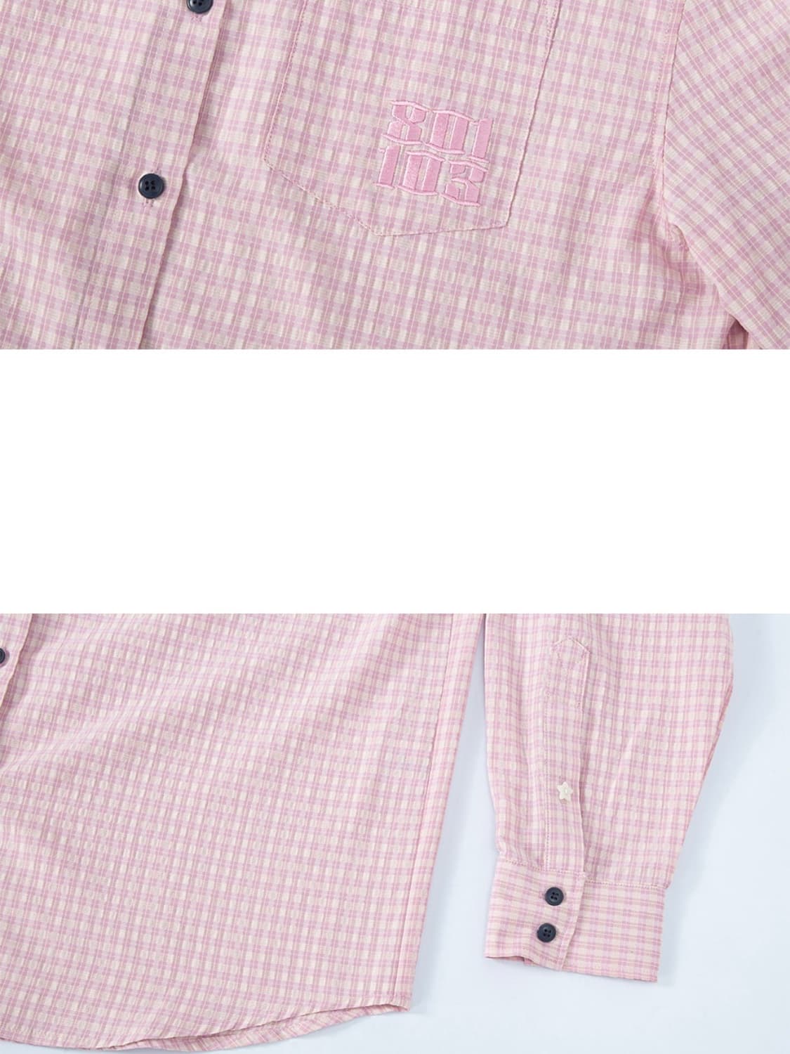플리즈노팔로우 Taryn Patch Check Shirt Pink 상품이미지6