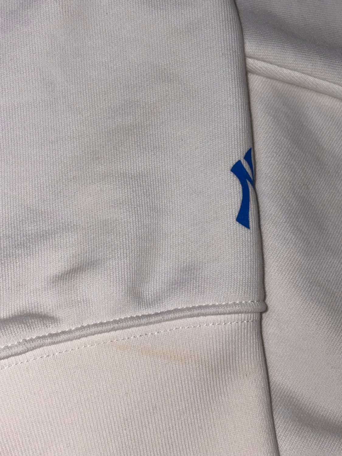 MLB 2way 지퍼 바시티 그래픽 오버핏 화이트 블루 후드 집업 y2k 상품이미지5