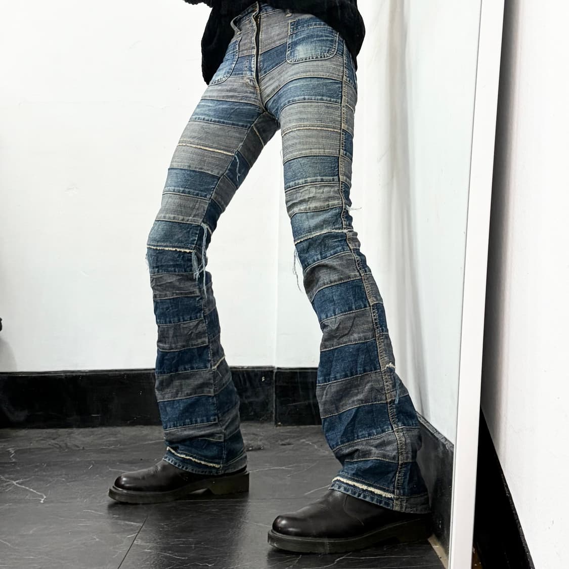 히스테릭 글래머 패치워크 플레어 데님 팬츠 상품이미지2