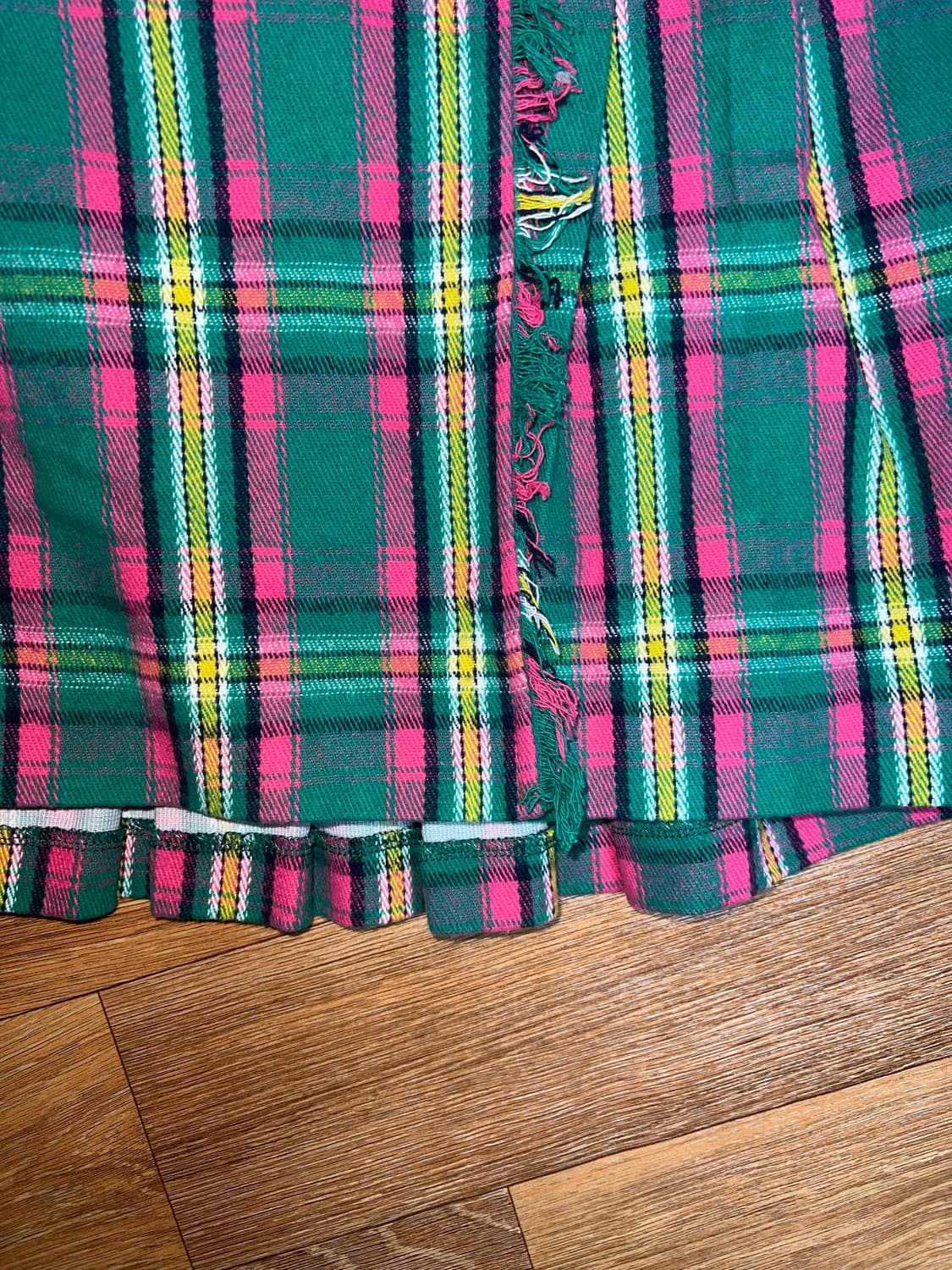 그린 체크 플리츠 스커트 상품이미지6