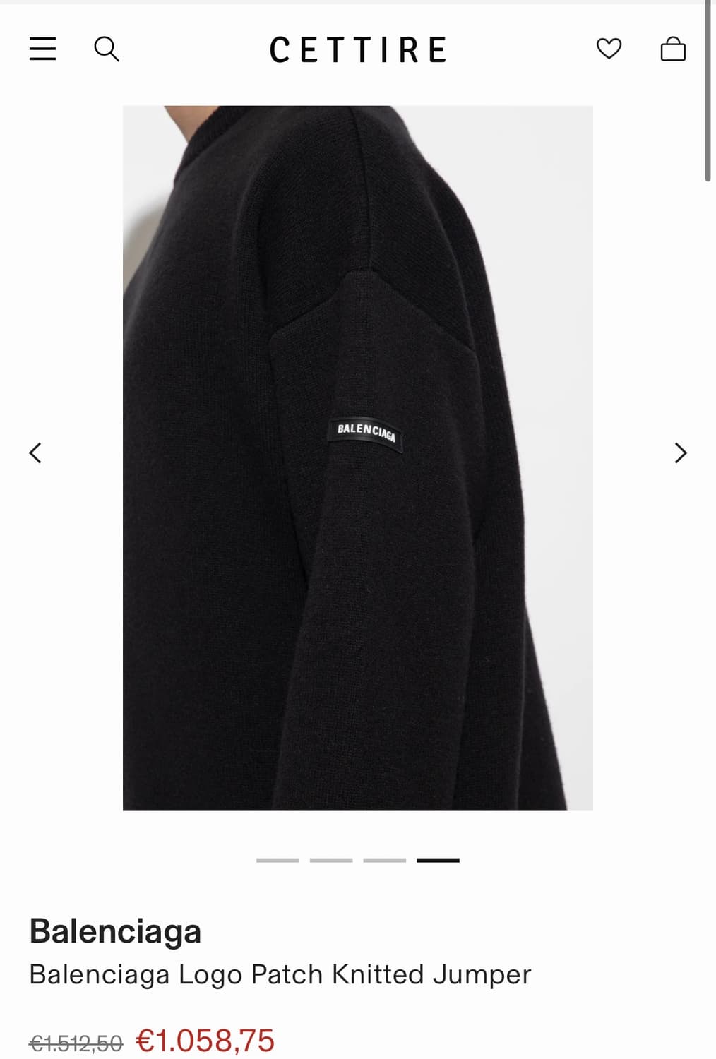 발렌시아가 로고 패치트 울 니트 100% 버진울 xs 상품이미지3