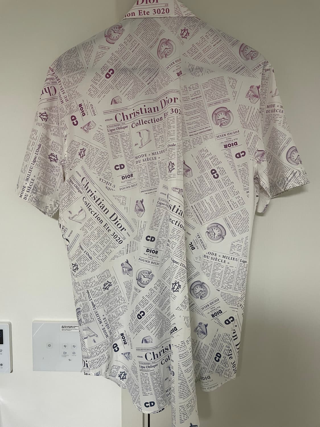 디올 뉴스페이퍼 프린트 그라데이션 반팔 셔츠 상품이미지2