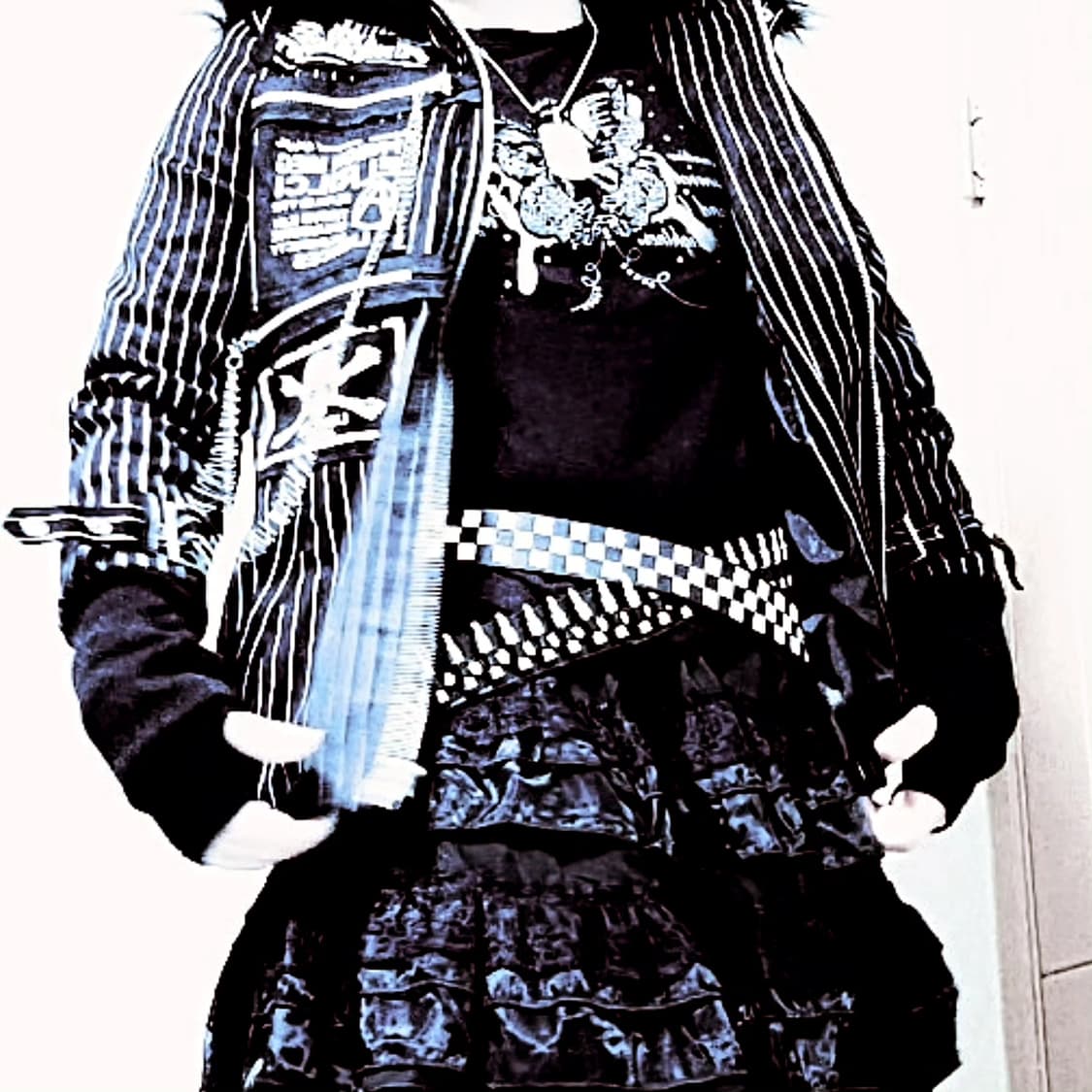 펑크 갸루 고딕 고스 emo 이모 / 나비 레터링 반팔티 상품이미지2