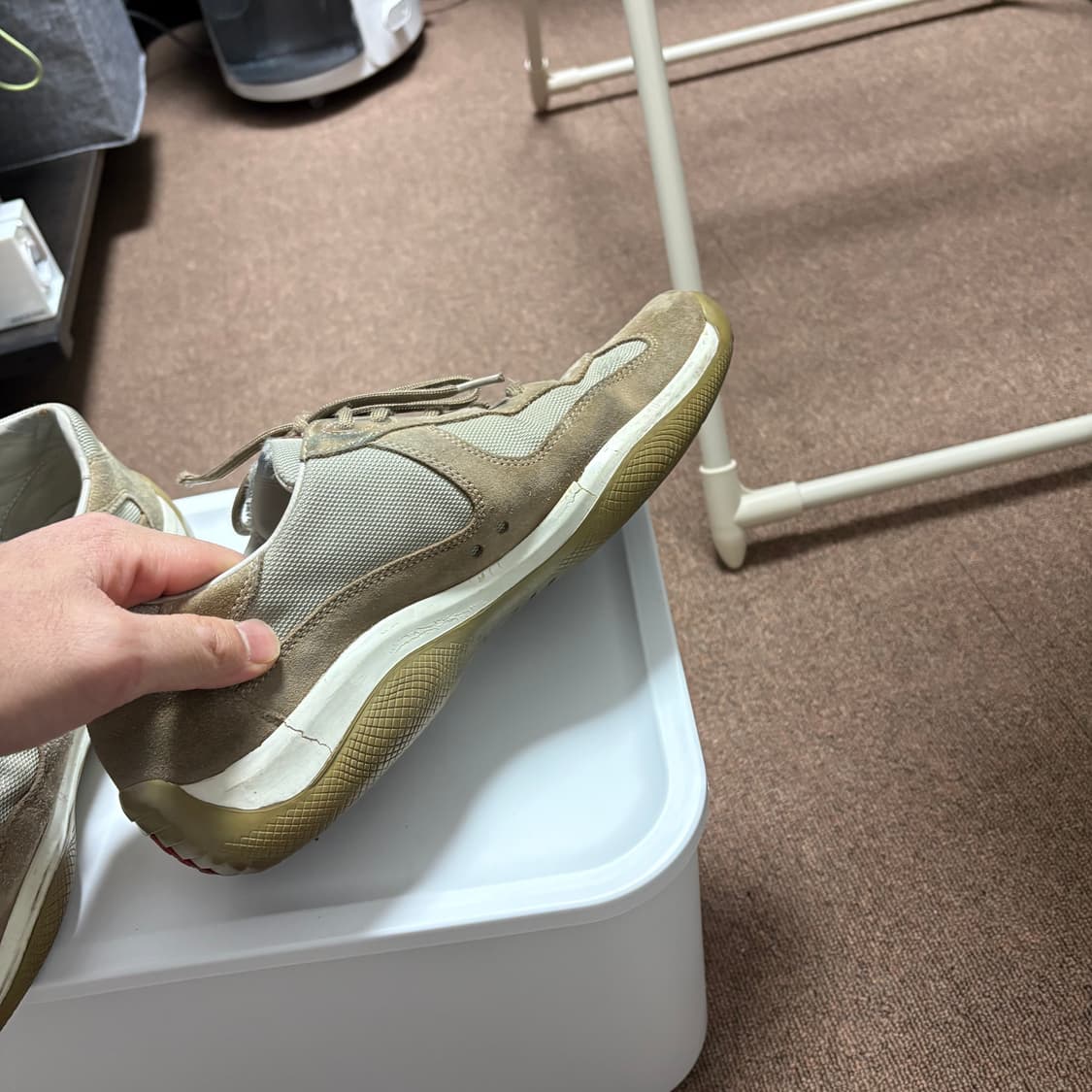 프라다 아메리카컵 베이지 스웨이드 uk9 275 상품이미지4