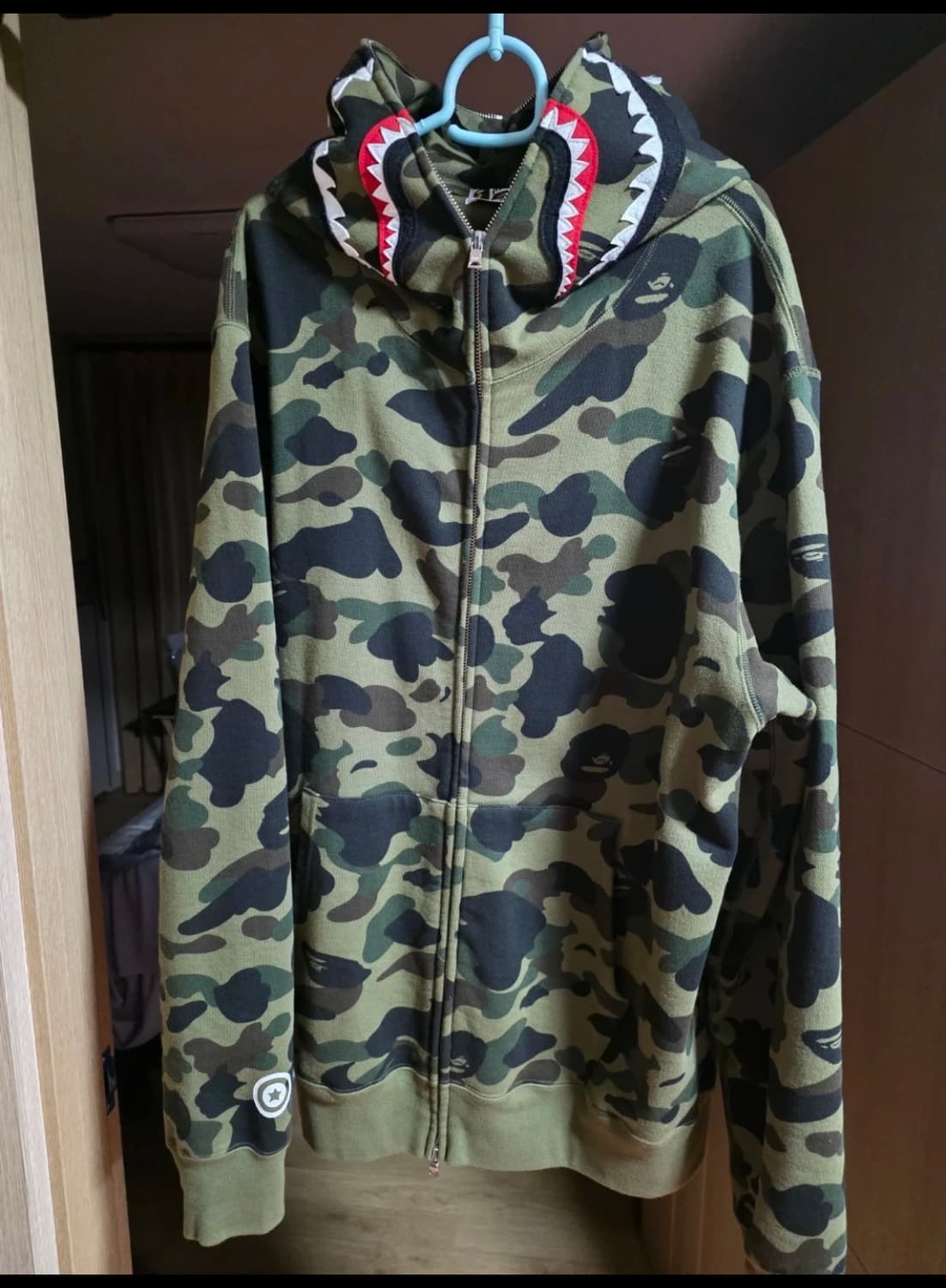 100%정품 베이프 샤크 후드집업 녹계 2XL 상품이미지1