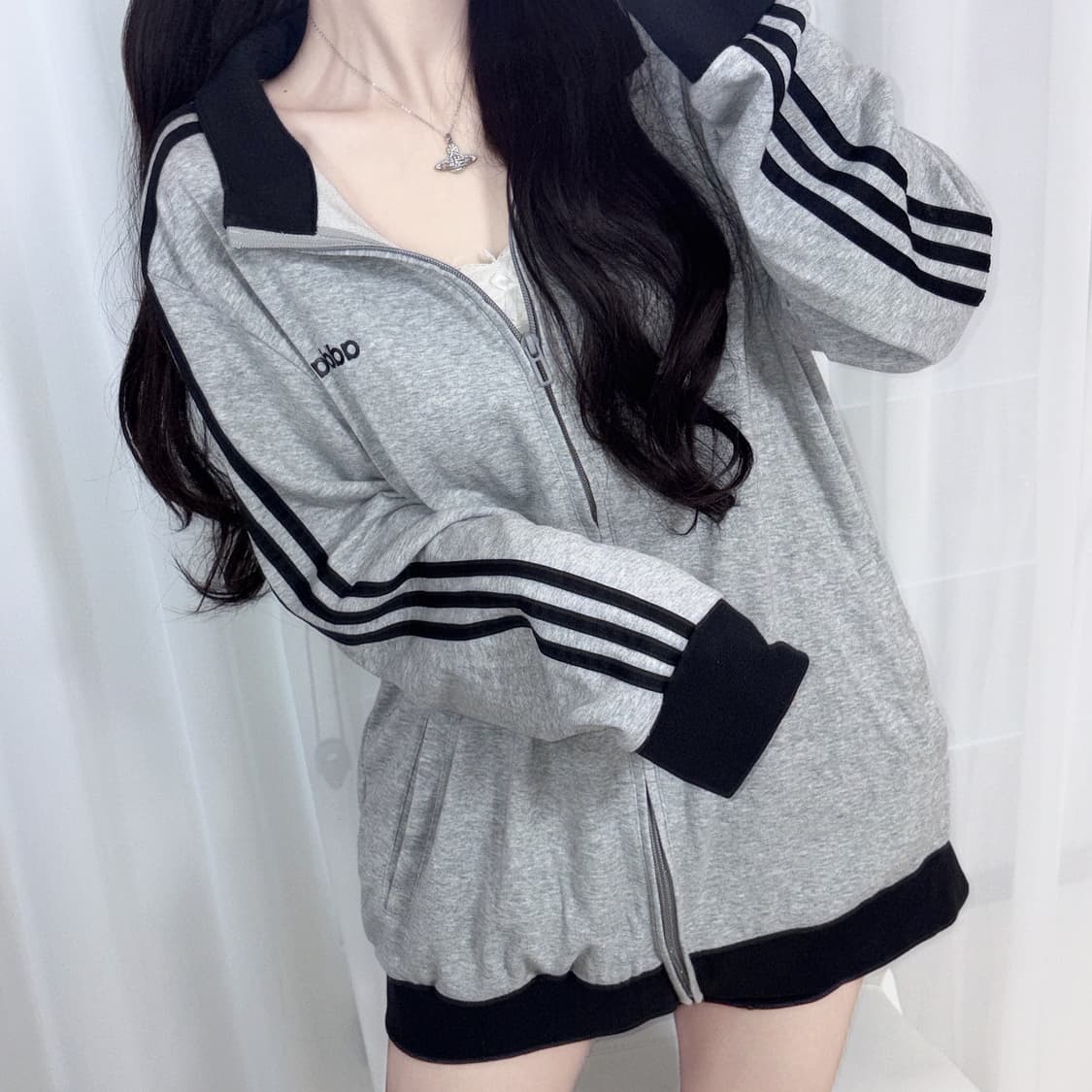 🐰아디다스 인기 코튼 면 그레이 아방 집업💭🤍 상품이미지2