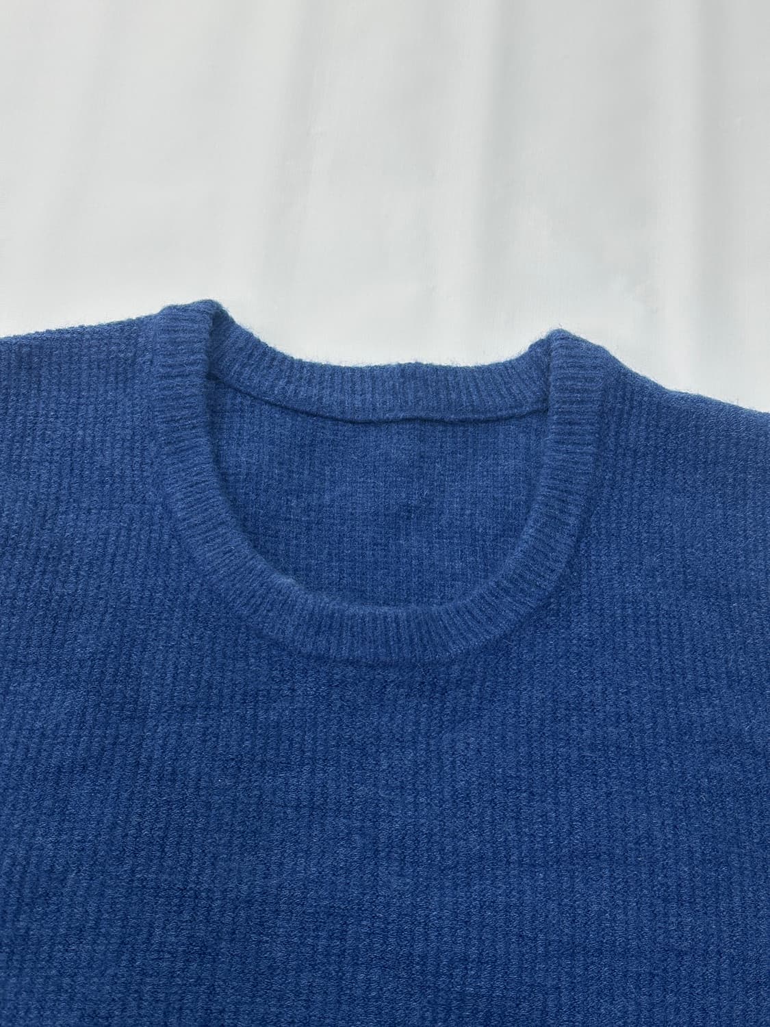 빈티지 블루 u넥 크롭 니트 조끼 상품이미지3