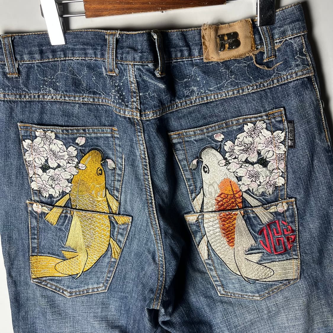 [June Bergstrand] 오리엔탈 잉어자수 데님팬츠 상품이미지3