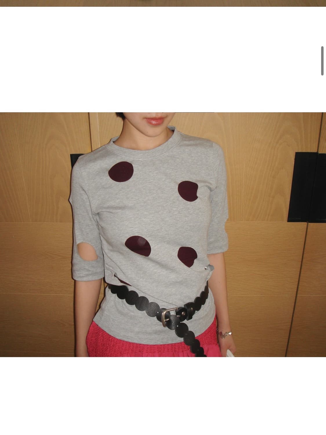 마조네 HOLE DETAIL T-SHIRT_MELANGE 상품이미지2