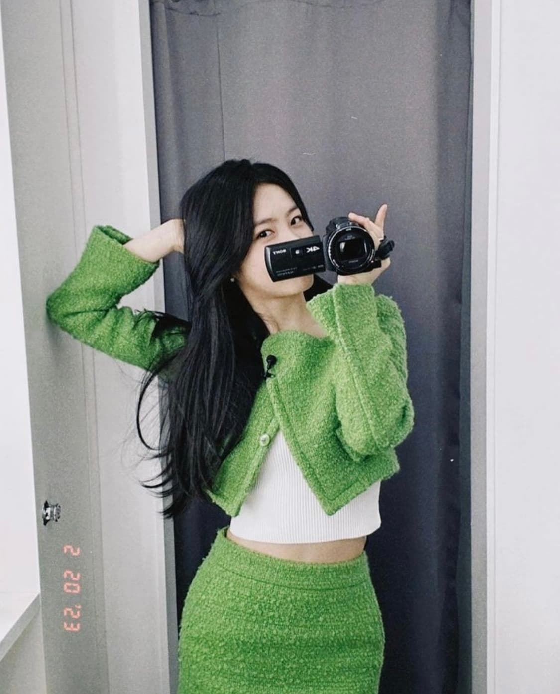 택O) [s] 렉토 홀리데이 부클 커브드 넥 크롭 자켓 상품이미지5