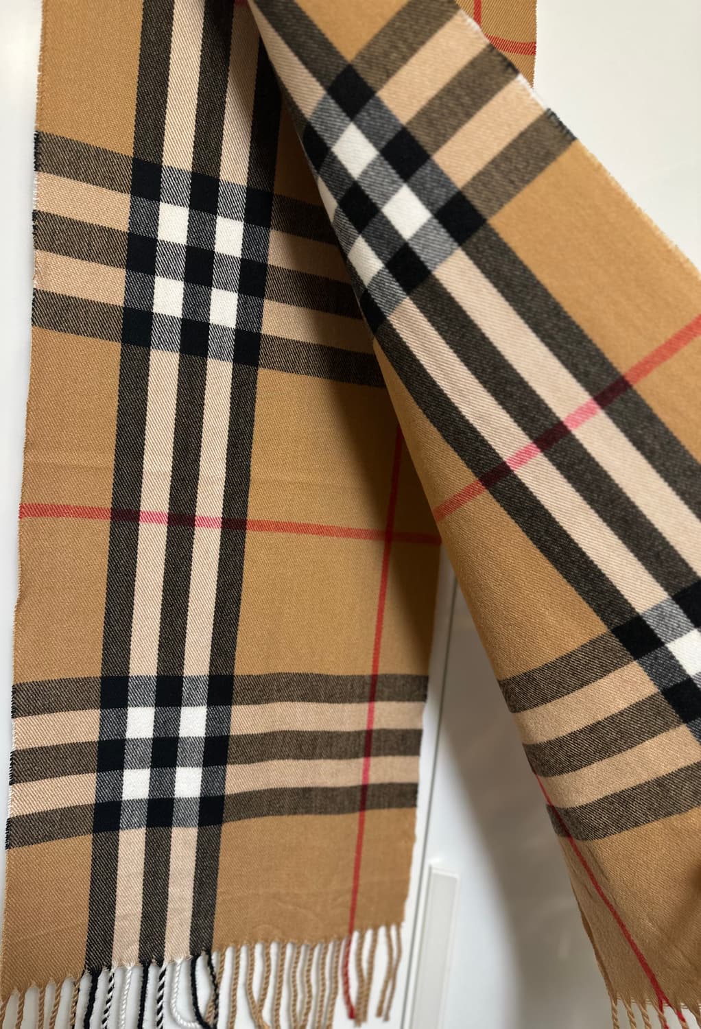 버버리 캐시미어 머플러 브라운 체크 남여공용 상품이미지6