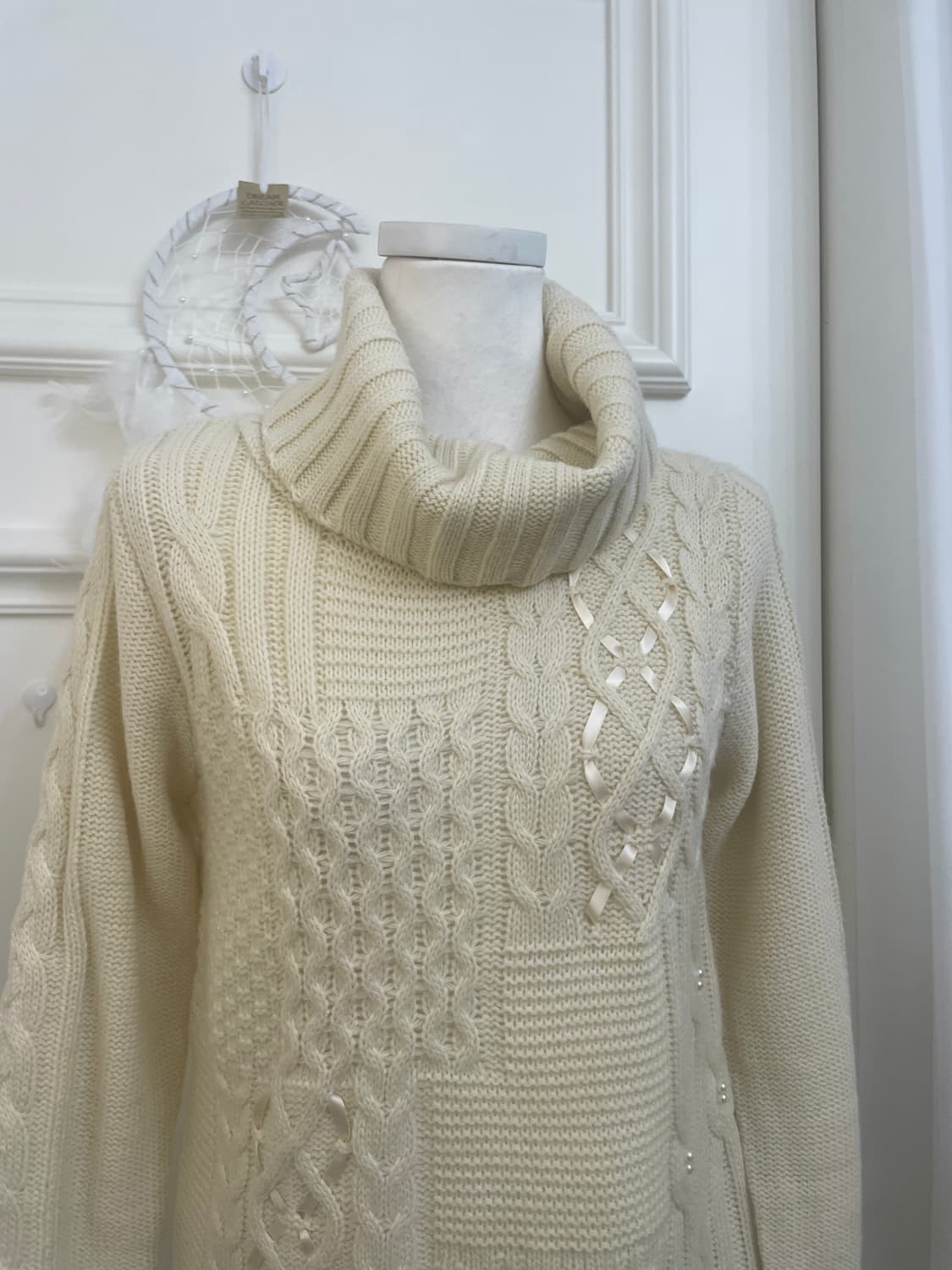 AXES FEMME lace&pearl point lovely sweat 상품이미지5