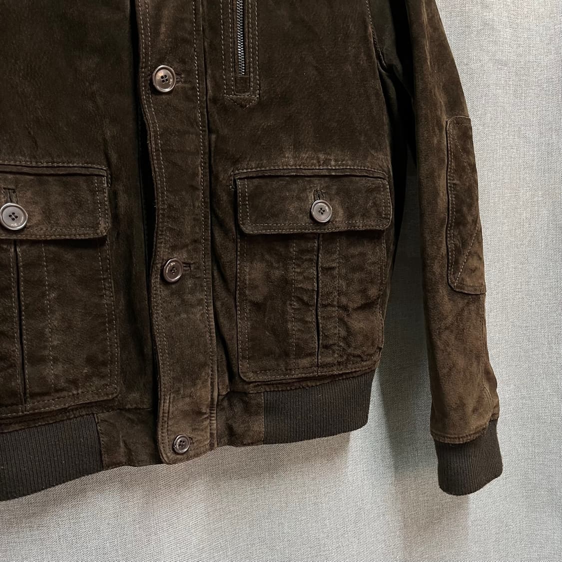 [S/95] H.E. BY MANGO 망고 리얼돈피가죽 스웨이드 자켓 상품이미지4