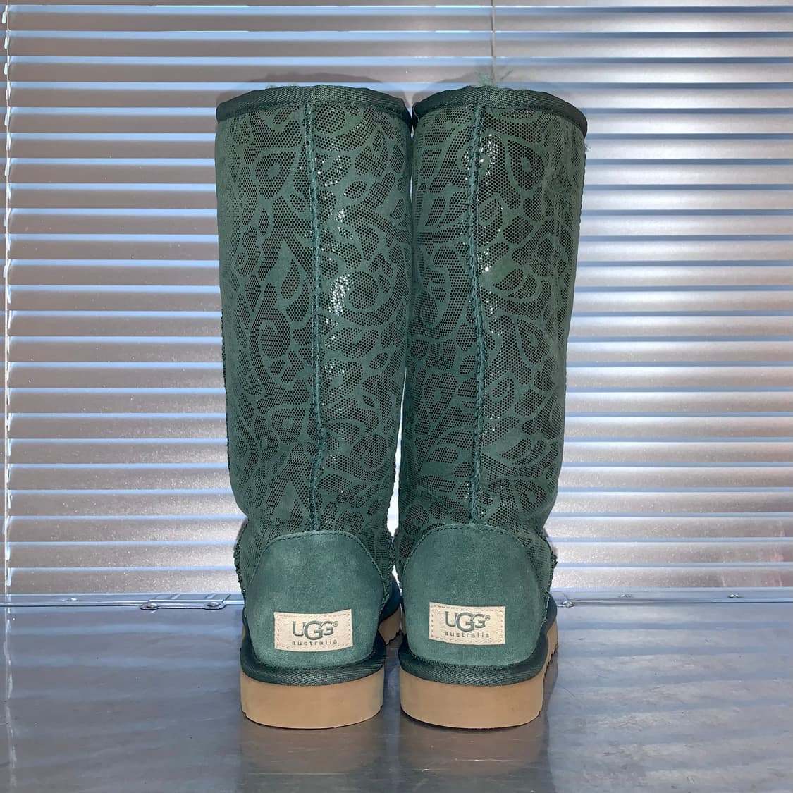 00s Y2K 레어 그린 아이비 스웨이드 어그 부츠 상품이미지4