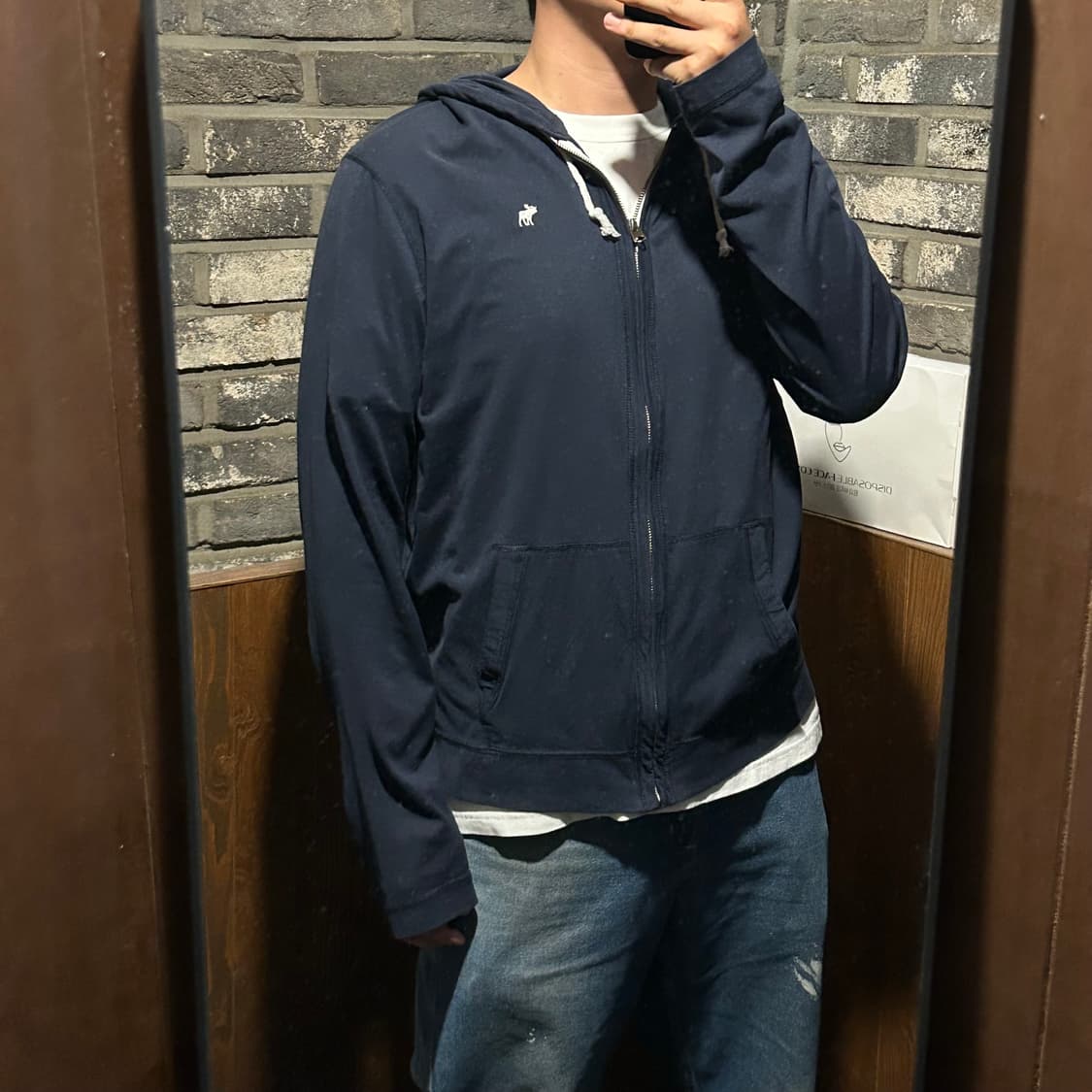 XL) 아베크롬비 롱슬리브 후드집업 얇은 두께감 상품이미지9