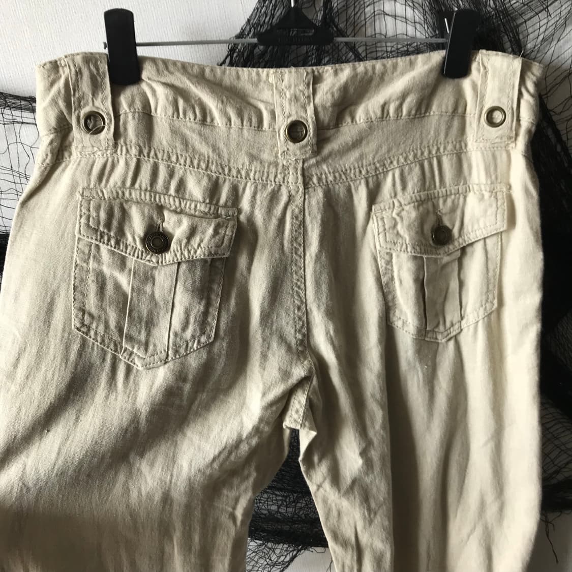Linen zipper detailed bootscut pants   상품이미지4