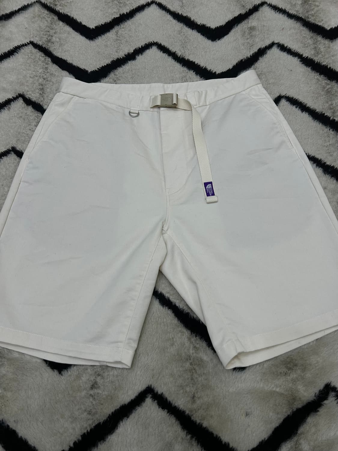 [32]노스페이스 퍼플라벨 벨티드 캐주얼 반바지/옅은 아이보리 상품이미지1