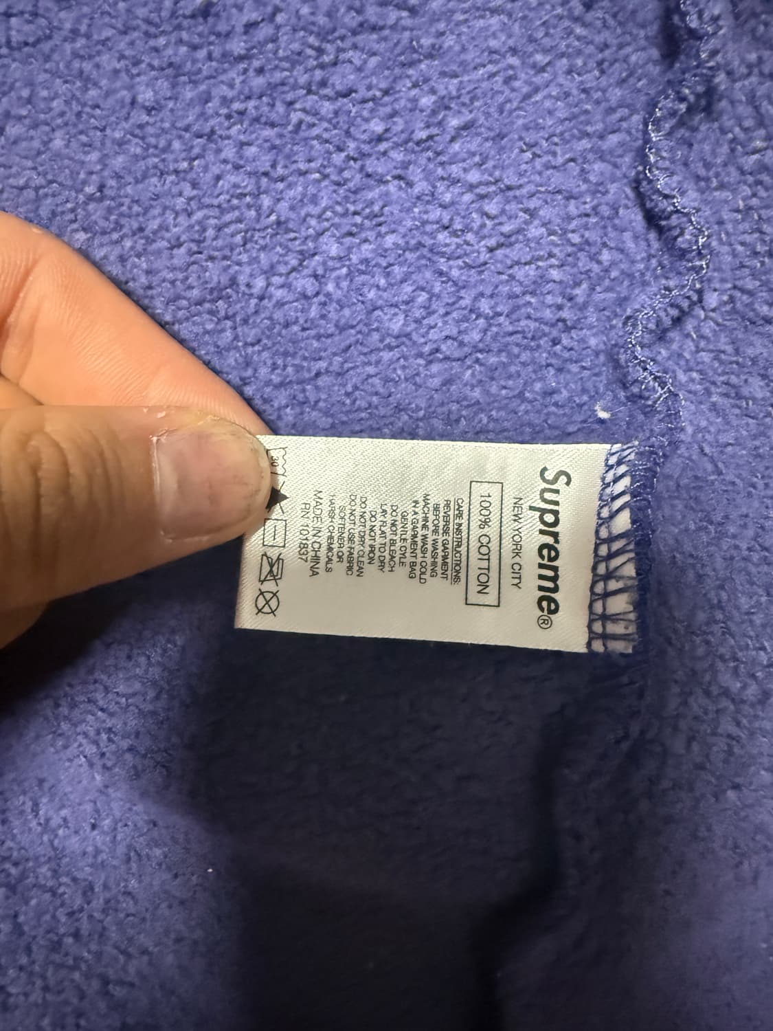 슈프림 21SS 팬서 후드집업 워시드네이비 M 상품이미지6