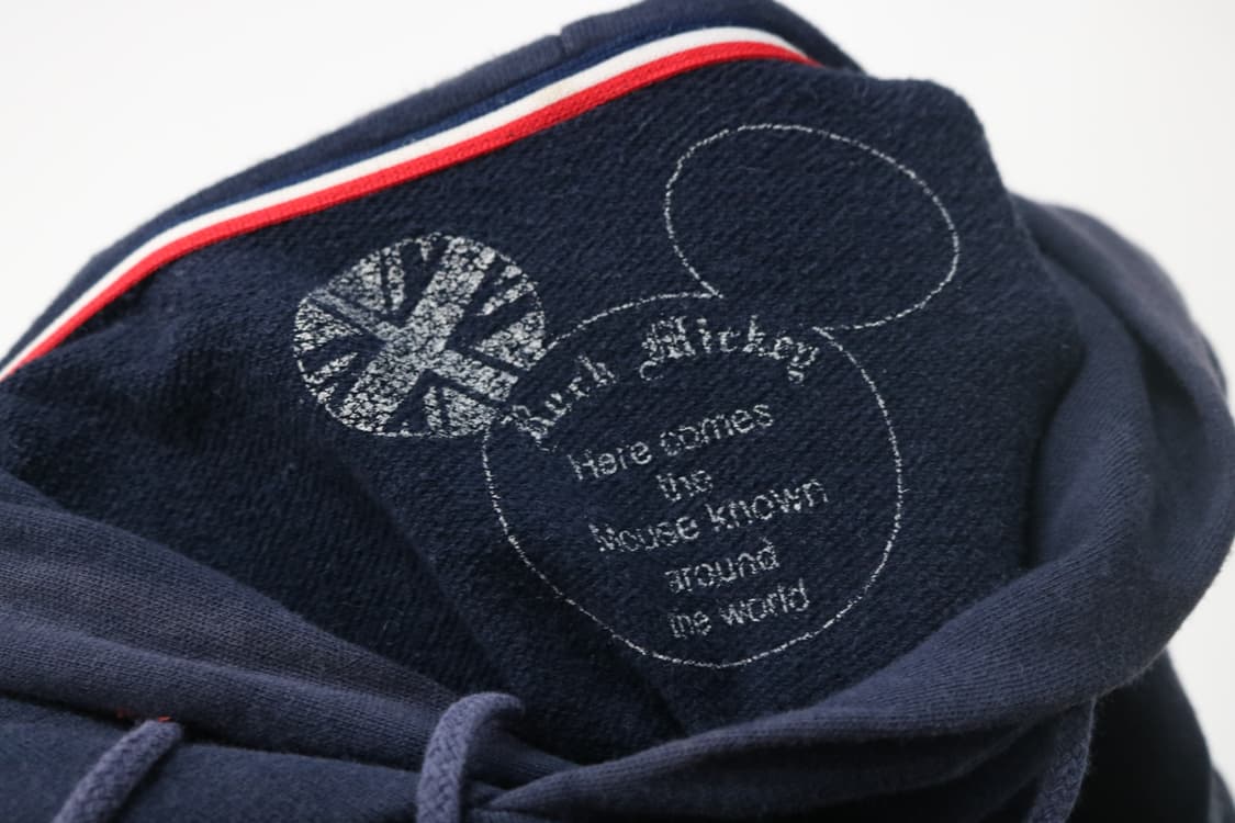 디즈니 빈티지 락 미키 런던 투어 네이비 후드 티셔츠 상품이미지9