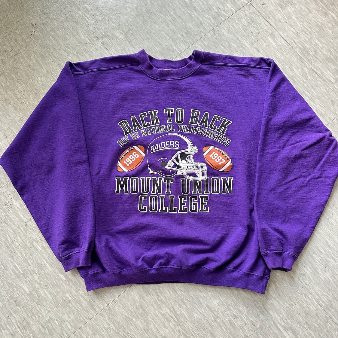 90s 미국 컬리지 럭비 우승기념 NCAA MADE IN USA 맨투맨 상품이미지1
