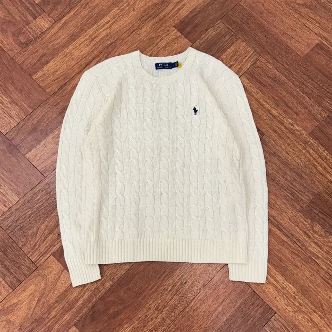M(100) 폴로 랄프로렌 캐시미어 케이블 라운드 니트 상품이미지1