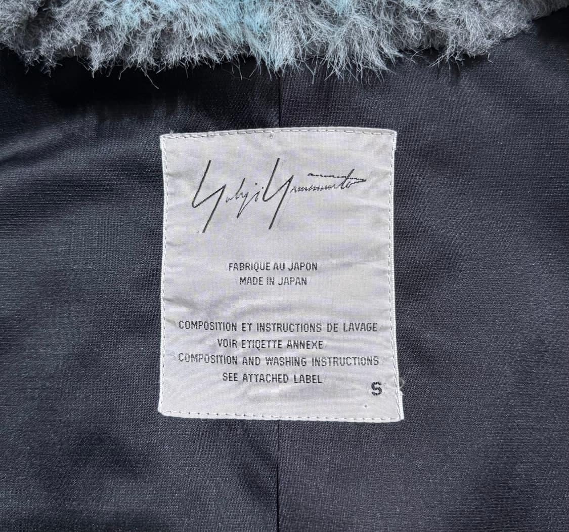 요지야마모토 1996's 런웨이 스카이블루 페이크 퍼 코트 상품이미지6