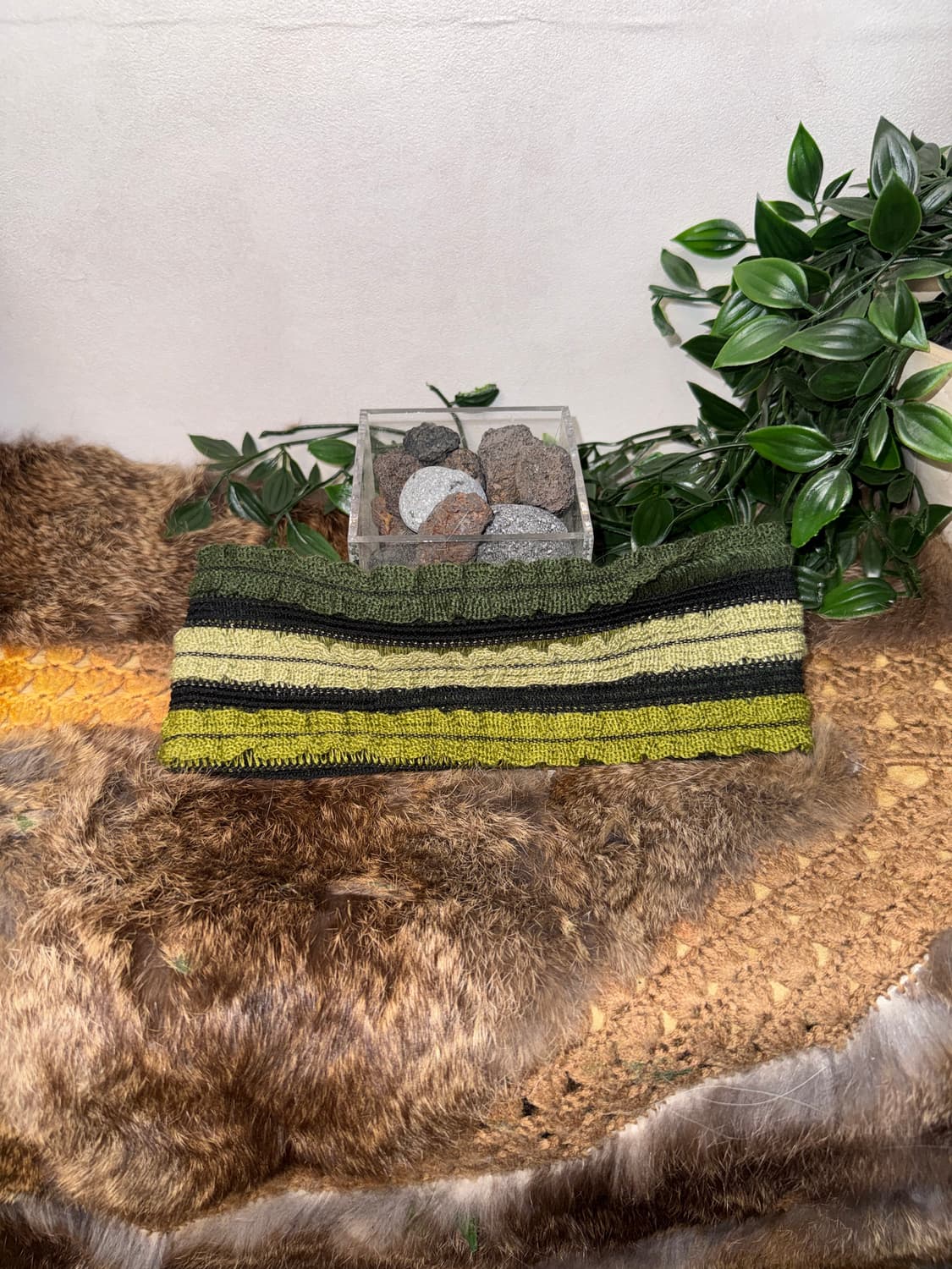 Khaki bohemian knit hair band  상품이미지4