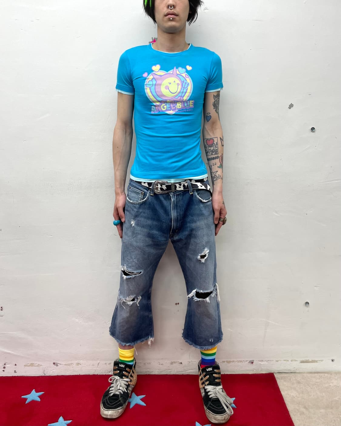 Angel Blue Cutie Devil Blue T-shirt 상품이미지3